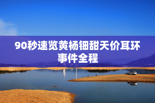 90秒速览黄杨钿甜天价耳环事件全程