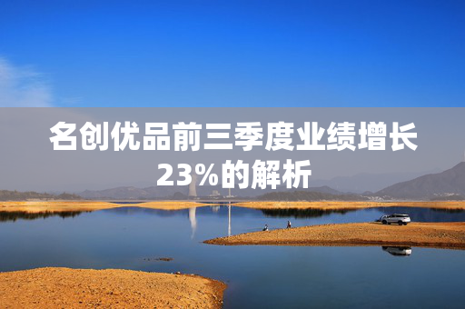 名创优品前三季度业绩增长23%的解析