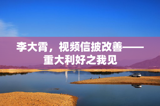李大霄，视频信披改善——重大利好之我见