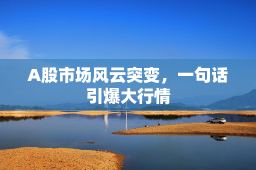 A股市场风云突变，一句话引爆大行情